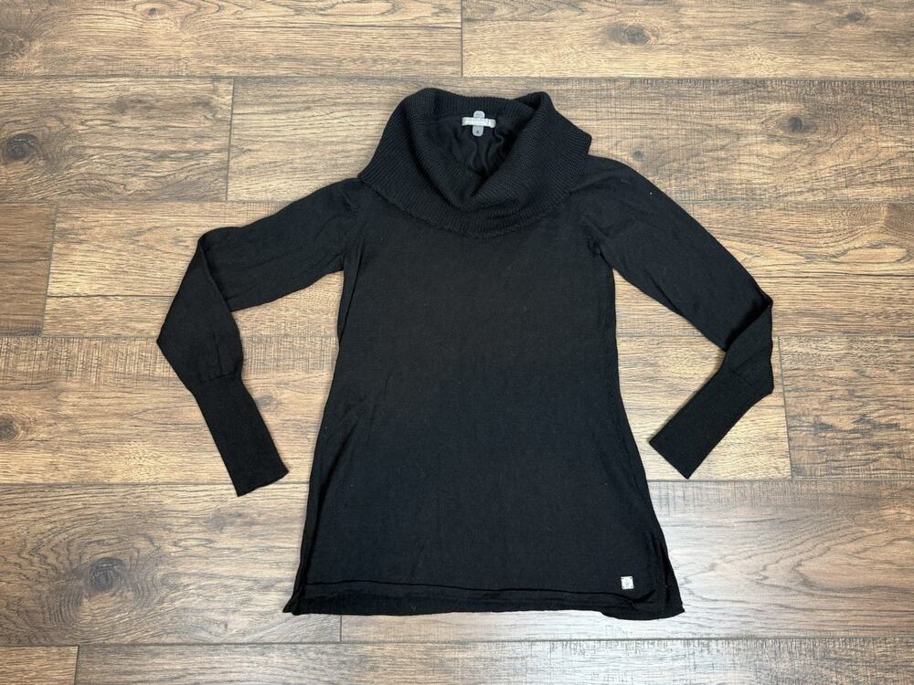 SMARTWOOL 100% Merino Wool Cowl Neck Sweater Black Women's Size Medium